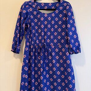 Blue Aztec Print Mini Dress